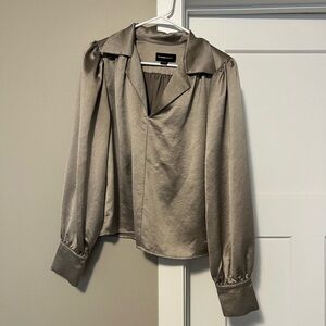 Fifteen Twenty Metallic Taupe Blouse